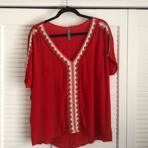 White and Poppy Blouse